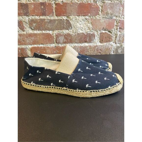 Sam Edelman Navy Palm Tree Espadrille Sandal Flats Size 8 - Picture 1 of 9